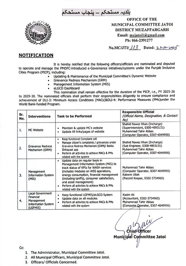 Notification_Focal Persons_E-goverance Initiatives  